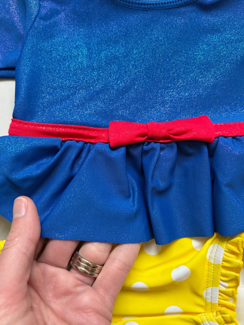 NWT RuffleButts Apple Princess Colorful Long Sleeve Rash Guard Swimsuit 0-3M - Picture 8 of 12